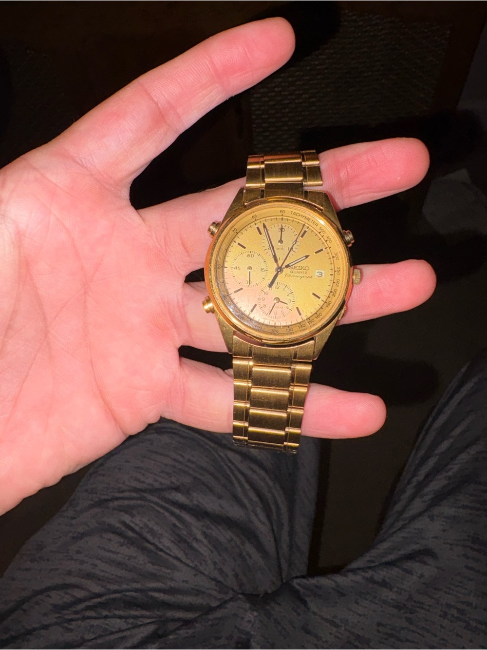 Seiko Gold-Tone Stainless Steel Chronograph Watch